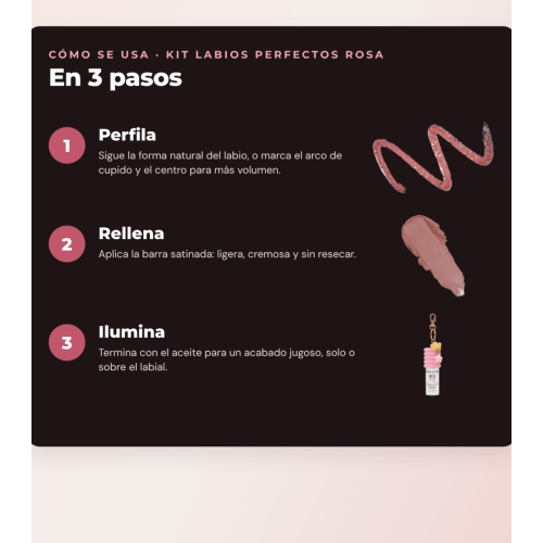 Makeup Revolution - Set de Perfilador de labios Pout Liner - Kiss Baby Pink + Barra de labios satinada Lip Allure - Brunch Pink Nude + Aceite labial Pout Lip Charm - Lychee Clear Pink