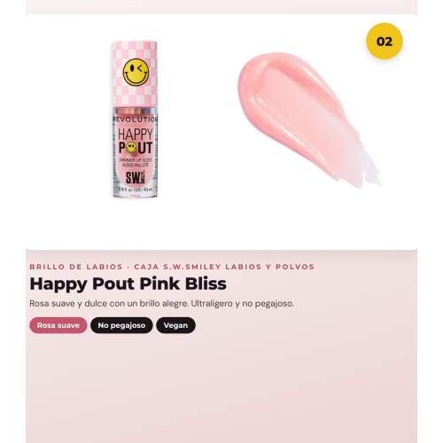 Makeup Revolution - Set *S.W.Smiley* - Brillo de labios Stellar Shine + Brillo de labios Pink Bliss + Bálsamo para labios y meijillas pH + Polvos sueltos Sunshine