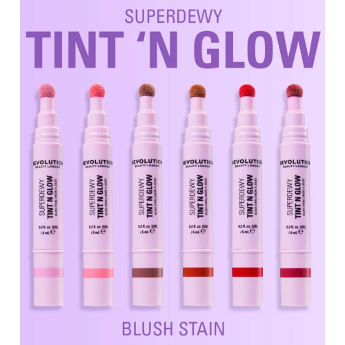 Makeup Revolution - *Super Dewy* - Colorete líquido Tint N Glow - Rose Ruffle