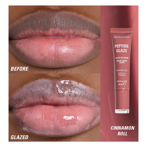 Makeup Revolution - Tinte labial con sérum Peptide Glaze - Cinnamon Roll