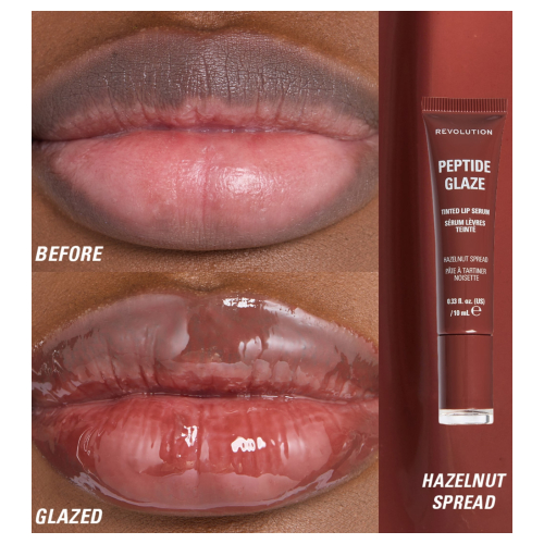 Makeup Revolution - Tinte labial con sérum Peptide Glaze - Hazelnut Spread
