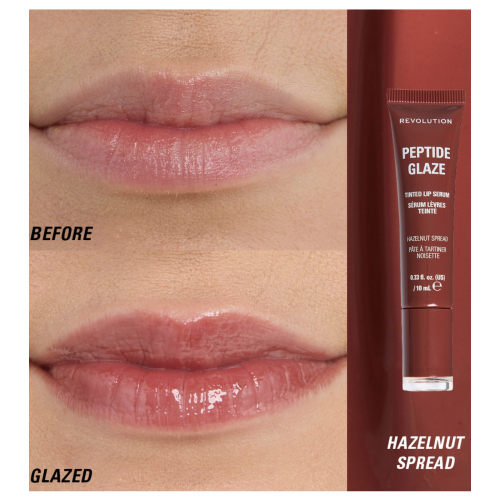 Makeup Revolution - Tinte labial con sérum Peptide Glaze - Hazelnut Spread