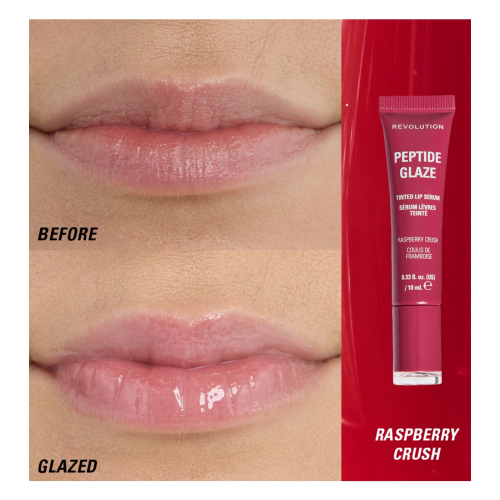 Makeup Revolution - Tinte labial con sérum Peptide Glaze - Raspberry Crush