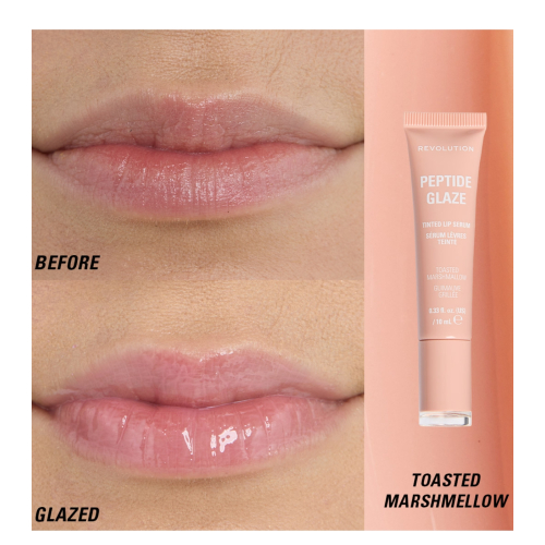 Makeup Revolution - Tinte labial con sérum Peptide Glaze - Toasted Marshmallow