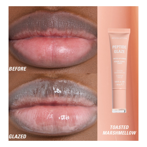Makeup Revolution - Tinte labial con sérum Peptide Glaze - Toasted Marshmallow