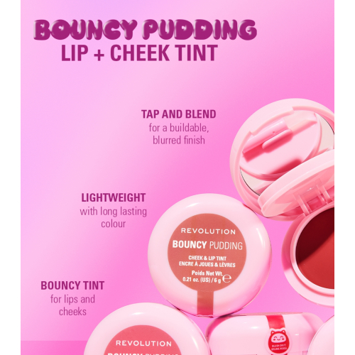 Makeup Revolution - Tinte para mejillas y labios Bouncy Pudding - Peach Veil
