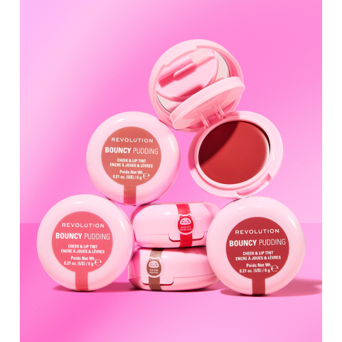 Makeup Revolution - Tinte para mejillas y labios Bouncy Pudding - Rosy Cloud