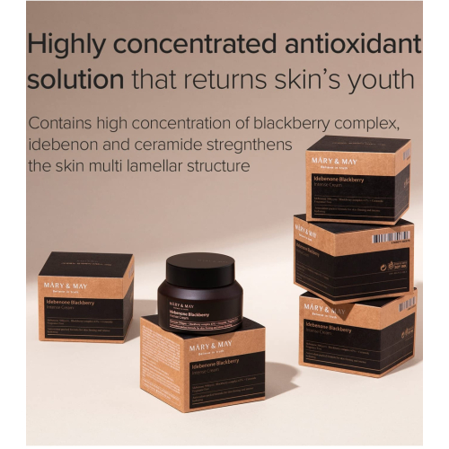 Mary & May - Crema facial intensiva Idebenone + Blackberry complex intensive total care