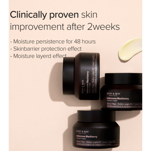 Mary & May - Crema facial intensiva Idebenone + Blackberry complex intensive total care