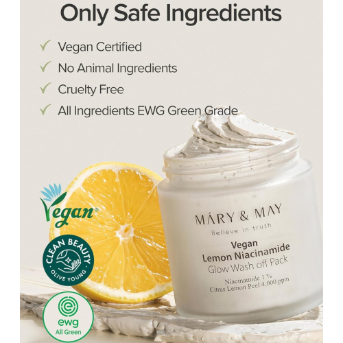 Mary & May - Mascarilla facial exfoliante Lemon Niacinamide Glow Wash off