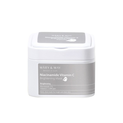 Mary & May - Mascarilla iluminadora con niacinamida y vitamina C - 30ea