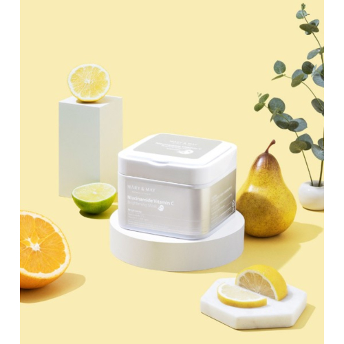 Mary & May - Mascarilla iluminadora con niacinamida y vitamina C - 30ea