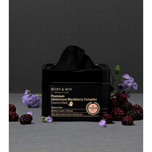 Mary & May - Mascarilla Premium Idebenone Blackberry Complex Essence - 20ea