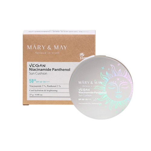 Mary & May - Protector solar en cushion SPF50+ PA++++ Niacinamide Panthenol