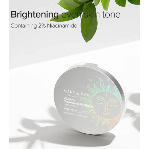 Mary & May - Protector solar en cushion SPF50+ PA++++ Niacinamide Panthenol