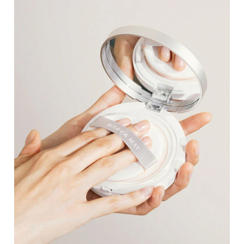 Mary & May - Protector solar en cushion SPF50+ PA++++ Niacinamide Panthenol