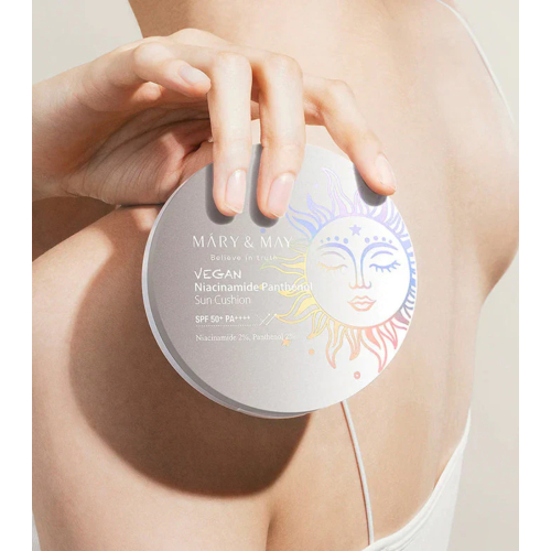 Mary & May - Protector solar en cushion SPF50+ PA++++ Niacinamide Panthenol