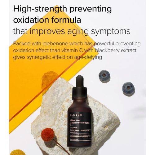 Mary & May - Sérum facial antiedad Idebenone + Blackberry Complex