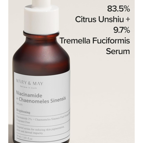 Mary & May - Sérum facial iluminador Niacinamide + Chaenomeles Sinensis