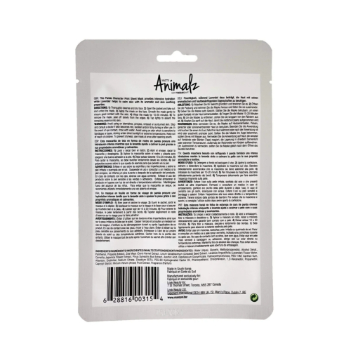 masque BAR - Mascarilla facial Pretty Animalz - Panda