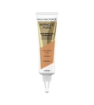 Max Factor - Base de maquillaje hidratación 24H SPF30 Miracle Pure - 80: Bronze