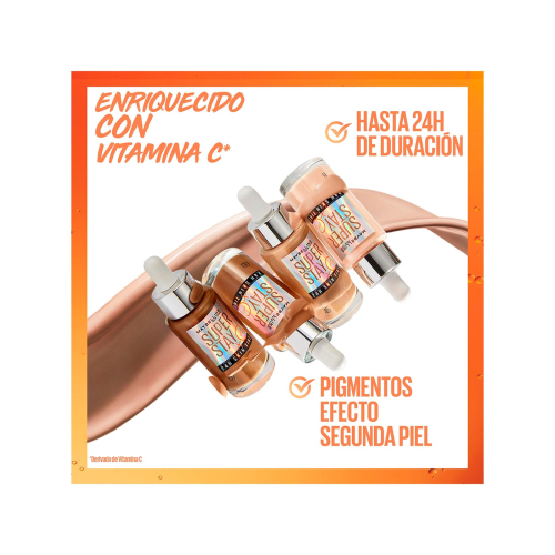 Maybelline - Base de maquillaje en sérum SuperStay 24H Skin Tint + Vitamina C - 66