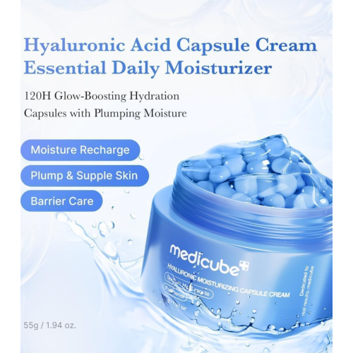 Medicube - Crema facial hidratante Hyaluronic Moisturizing Capsule Cream