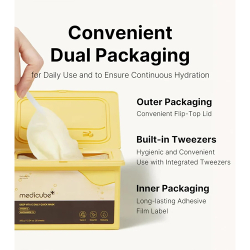 Medicube - *Deep Vita C* - Mascarilla de celulosa con vitamina C Daily Quick - 30ud