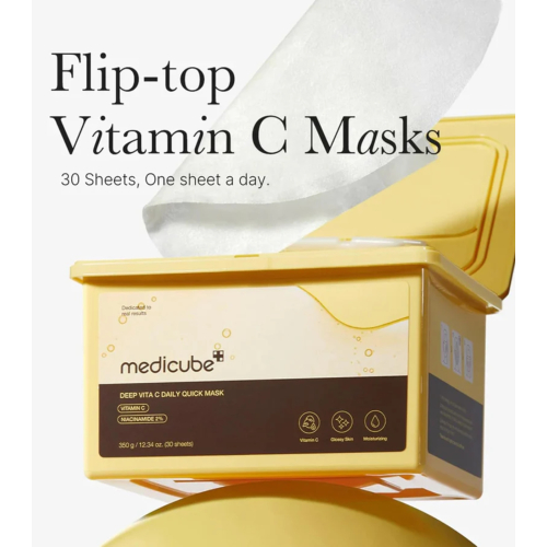 Medicube - *Deep Vita C* - Mascarilla de celulosa con vitamina C Daily Quick - 30ud
