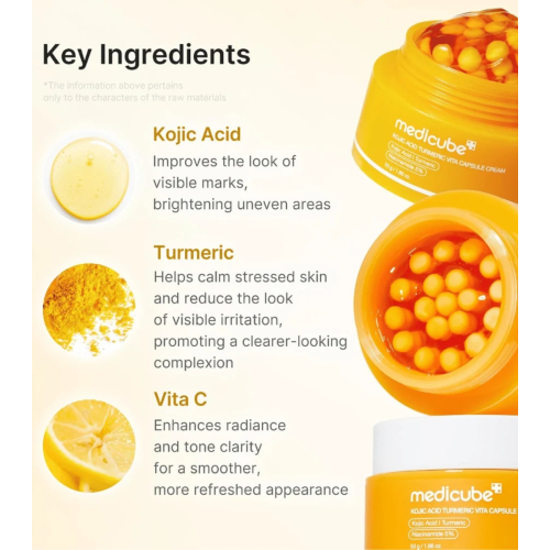 Medicube - *Kojic Acid* - Crema facial iluminadora Vita Capsule Cream