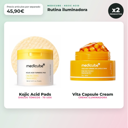 Medicube - Kojic Acid - Rutina iluminadora (discos + crema)