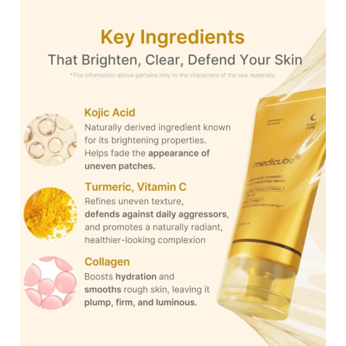 Medicube - Mascarilla facial de noche iluminadora Kojic Acid Turmeric