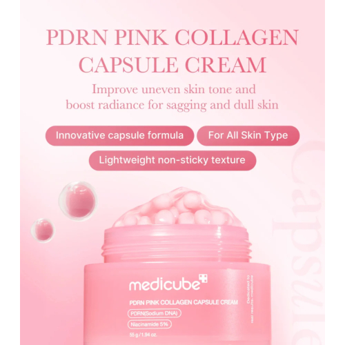 Medicube - *PDRN Pink* - Crema facial iluminadora Collagen Capsule Cream