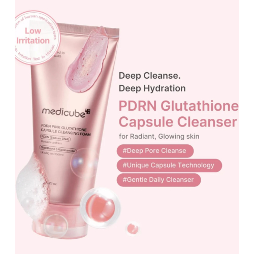Medicube - *PDRN Pink* - Limpiador facial Glutathione Capsule Foam