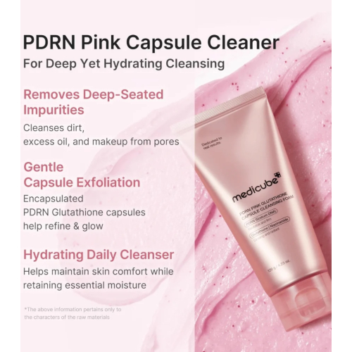 Medicube - *PDRN Pink* - Limpiador facial Glutathione Capsule Foam