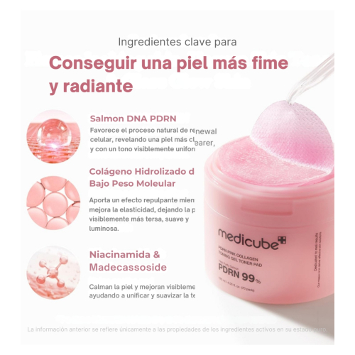 Medicube - *PDRN Pink* - Tónico en gel formato pads - 70pads
