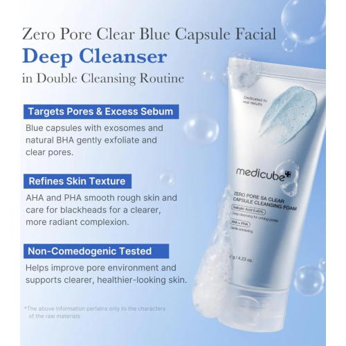 Medicube - *Zero Pore* - Limpiador facial exfoliante en espuma Clear Capsule