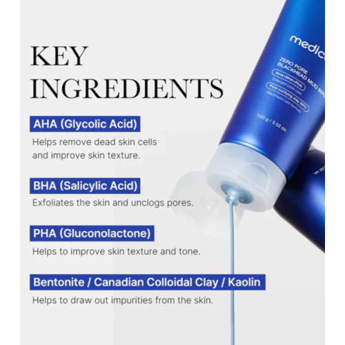Medicube - *Zero Pore* - Mascarilla purificante con AHA, BHA y PHA Blackhead Mud Mask