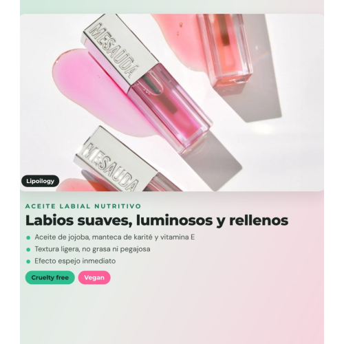 Mesauda - Pack dúo aceite labial Lipoilogy - 102: Pink Elixir + 103: Ruby Fusion