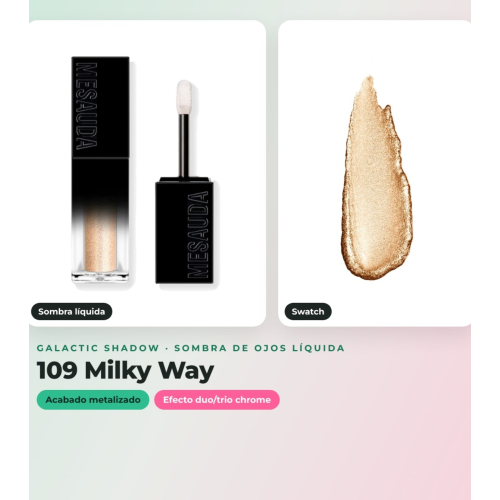 Mesauda - Pack ojos Galactic Shadow 109: Milky Way + Drawmatic Shadow 111: Bronzed + Máscara Femuline