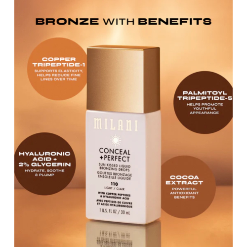 Milani - *Conceal + Perfect* - gotas bronceadoras Sun Kissed - 130: Dark