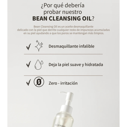 Mixsoon - Aceite limpiador facial Bean