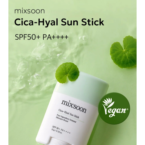 Mixsoon - Protector solar facial en stick Cica Hyal SPF50+ PA++++