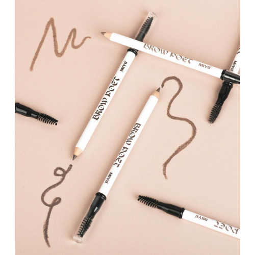 Miyo - Lápiz de cejas con cepillo Brow Poet - 03: Dark Truffle