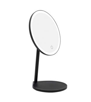 MQBeauty - Espejo de tocador negro recargable con Iluminación LED Regulable