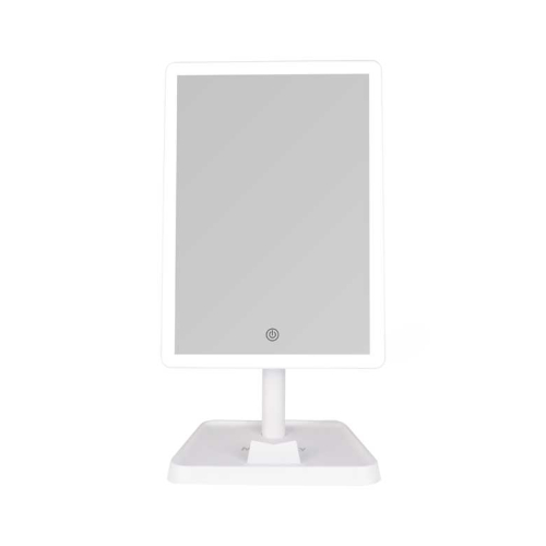 MQBeauty - Espejo de tocador recargable con iluminación LED regulable - Blanco