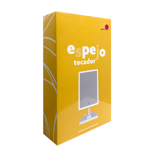MQBeauty - Espejo de tocador recargable con iluminación LED regulable - Blanco