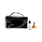 Neceser transparente + 24 botellas de 15ml