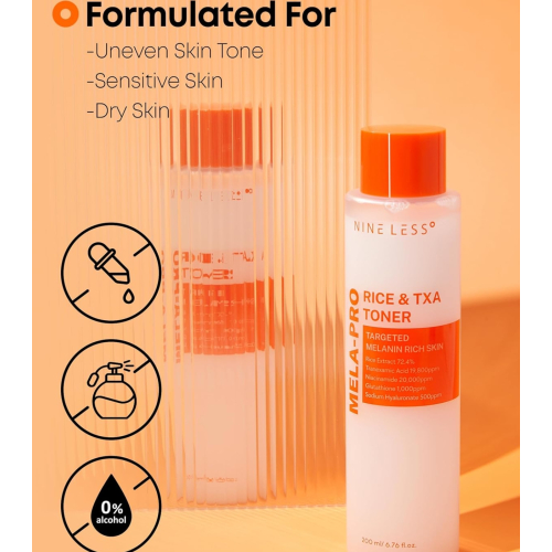 Nineless - *Mela-Pro* - Tónico facial de arroz y TXA MELA-PRO