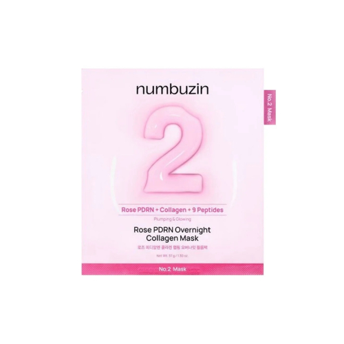 Numbuzin - Mascarilla facial de noche No.2 Rose PDRN Overnight Collagen